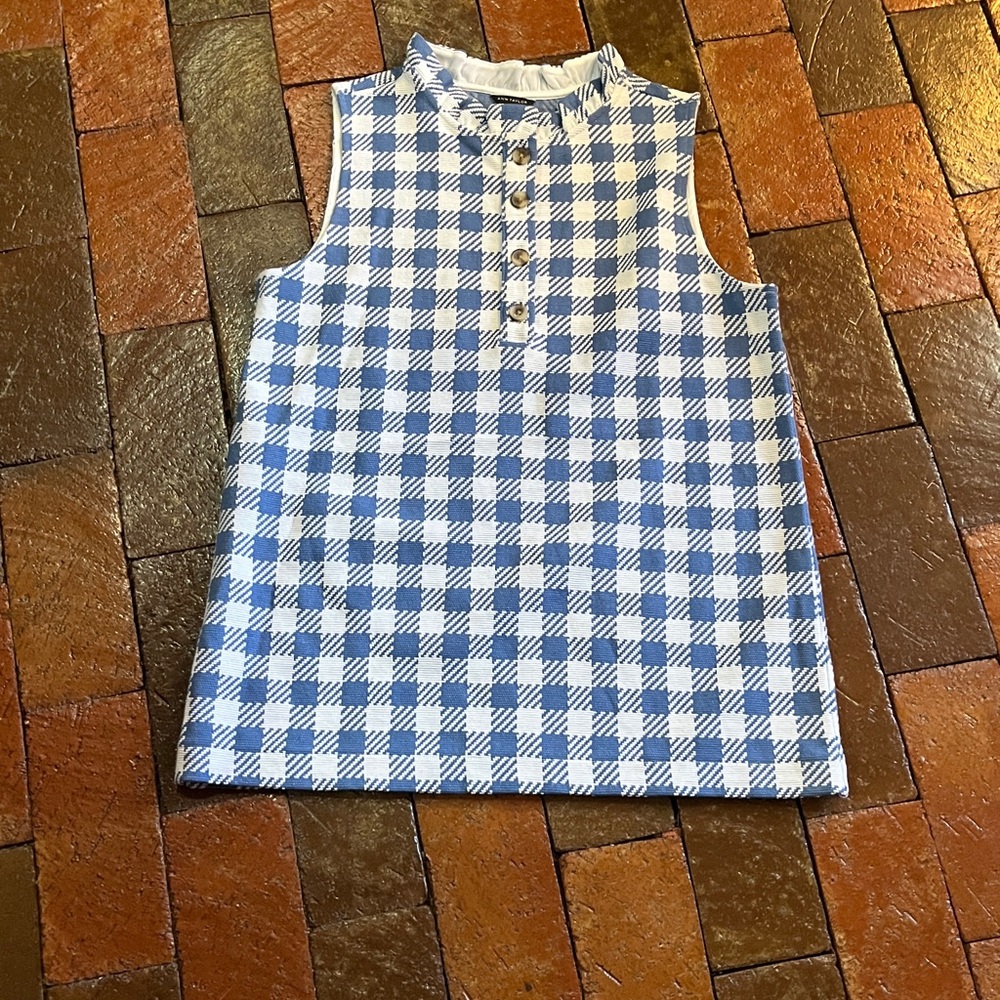 Ann Taylor blue and white size Extra Small top Feminine Checks 2403